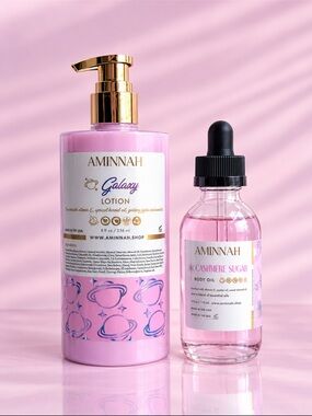 AMINNAH Galaxy Body Lotion and Limited Edition Cashmere Sugar Body Oil